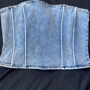 Fashion Nova Denim Bandeau Top - NWT